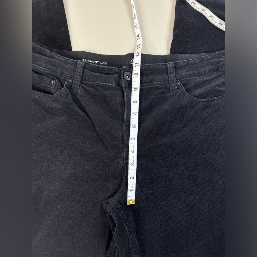 Corduroy Black Pull On Straight Leg Womens 16 Spooky Fall Witchy Comfort Stretch - Picture 4 of 13